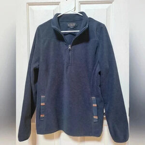 Pendleton Women's Quarter Zip Fleece Pullover Navy Blue Size Large